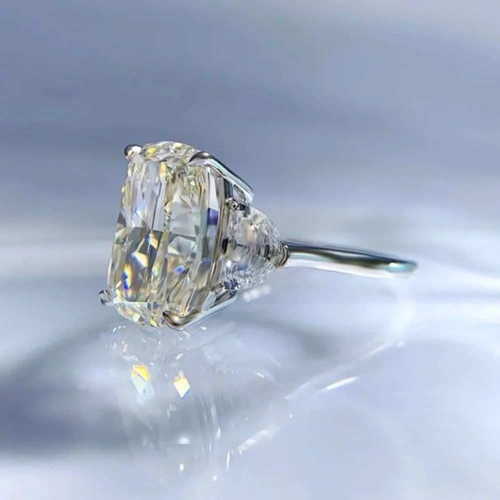 8Ct Cushion Long Cut Swarovski Solitaire Men's Pinky Ring